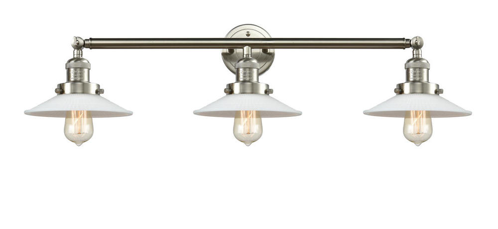 Halophane - 3 Light - 33 inch - Brushed Satin Nickel - Bath Vanity Light