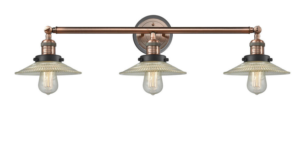 Halophane - 3 Light - 33 inch - Antique Copper - Bath Vanity Light