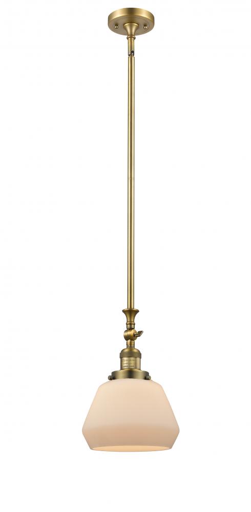 Fulton - 1 Light - 7 inch - Brushed Brass - Stem Hung - Mini Pendant