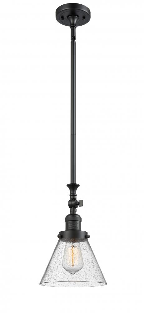 Cone - 1 Light - 8 inch - Matte Black - Stem Hung - Mini Pendant