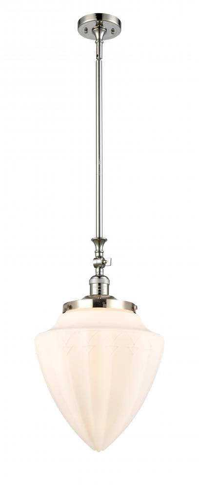 Bullet - 1 Light - 12 inch - Polished Nickel - Stem Hung - Mini Pendant