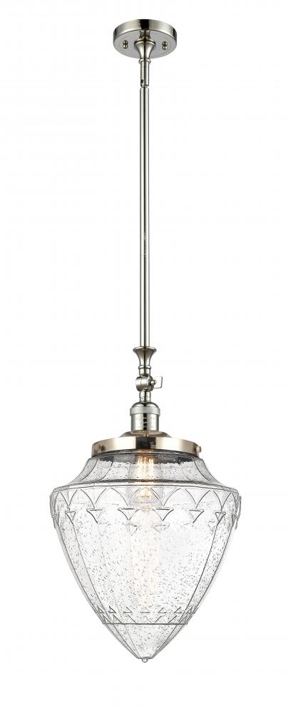 Bullet - 1 Light - 12 inch - Polished Nickel - Stem Hung - Mini Pendant