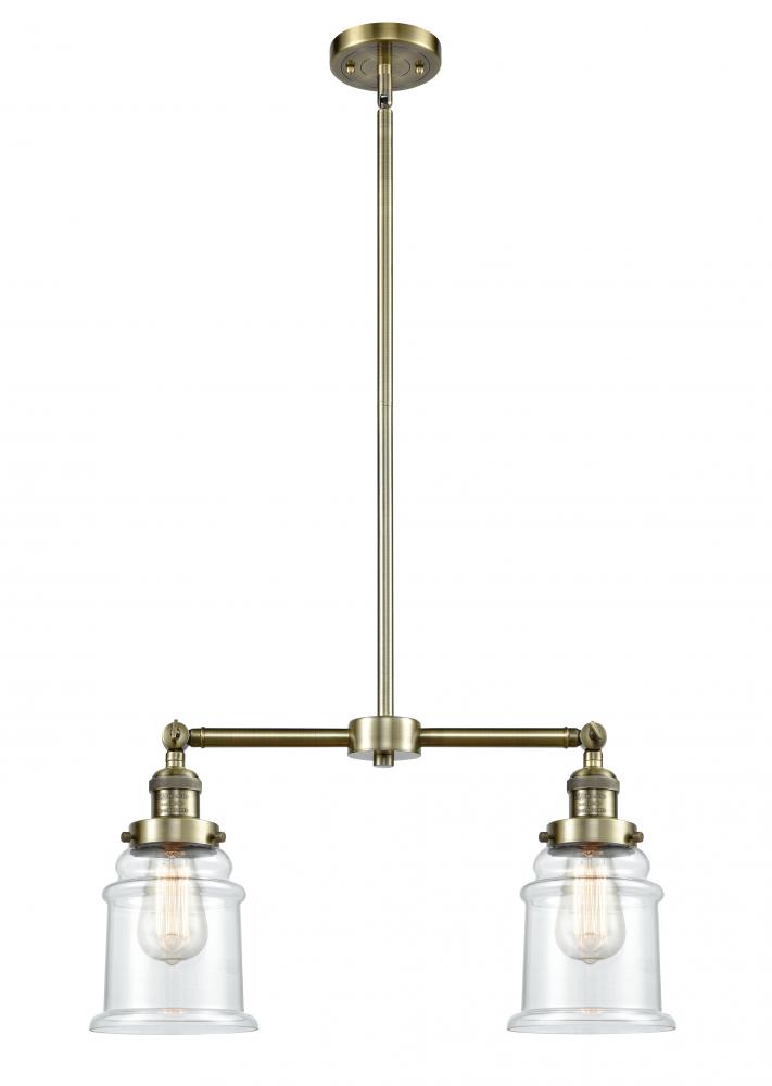 Canton - 2 Light - 21 inch - Antique Brass - Stem Hung - Island Light