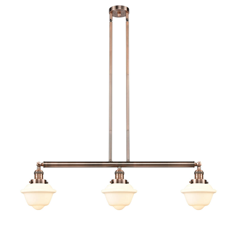 Oxford - 3 Light - 40 inch - Antique Copper - Stem Hung - Island Light