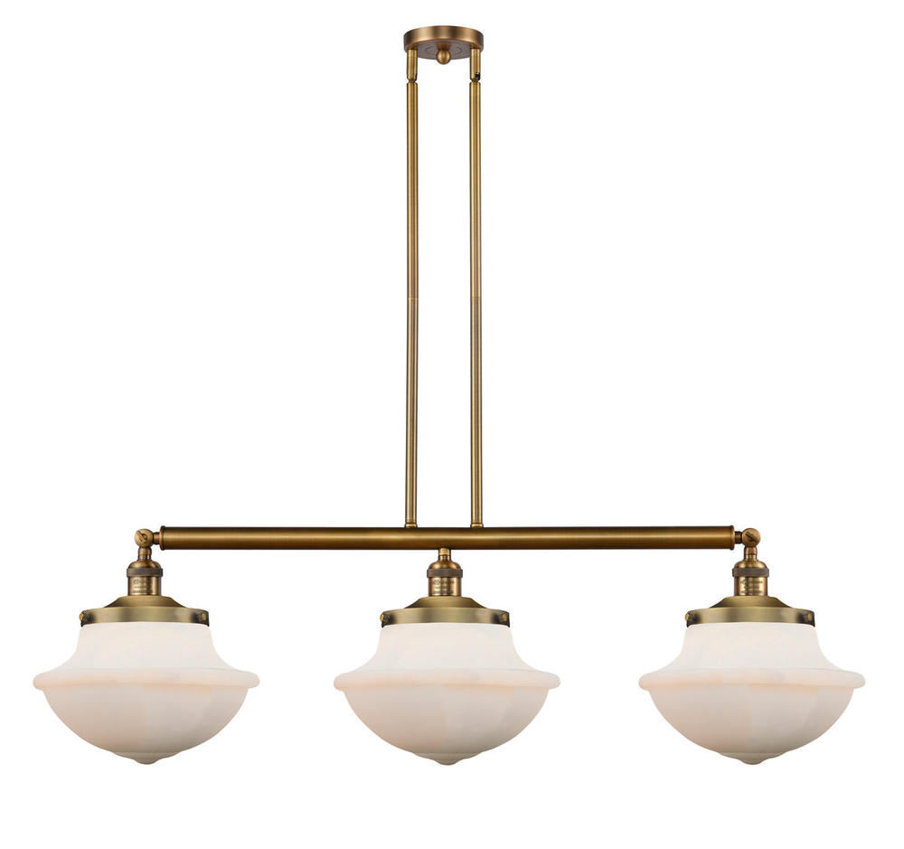 Oxford - 3 Light - 42 inch - Brushed Brass - Stem Hung - Island Light