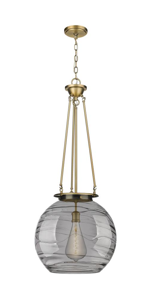 Athens Deco Swirl - 1 Light - 18 inch - Brushed Brass - Chain Hung - Pendant