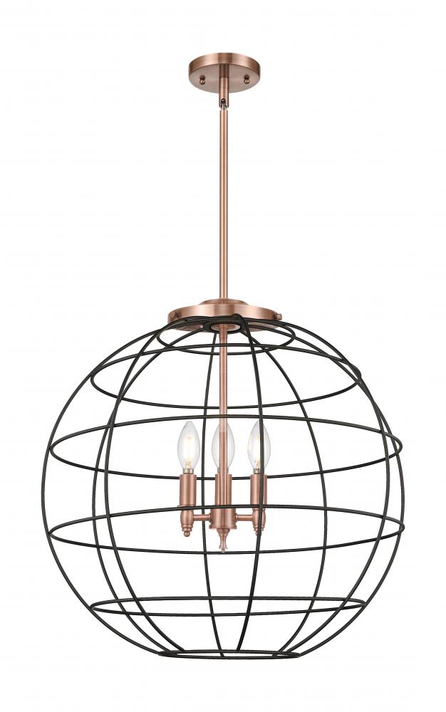 Lake Placid - 3 Light - 22 inch - Antique Copper - Pendant