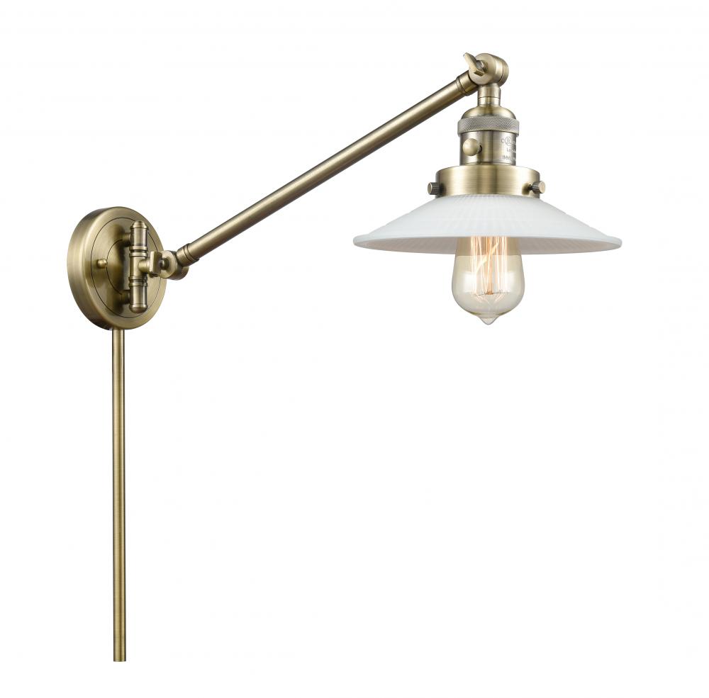 Halophane - 1 Light - 9 inch - Antique Brass - Swing Arm