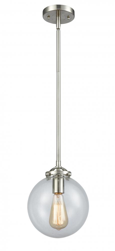 Beacon - 1 Light - 8 inch - Brushed Satin Nickel - Cord hung - Mini Pendant