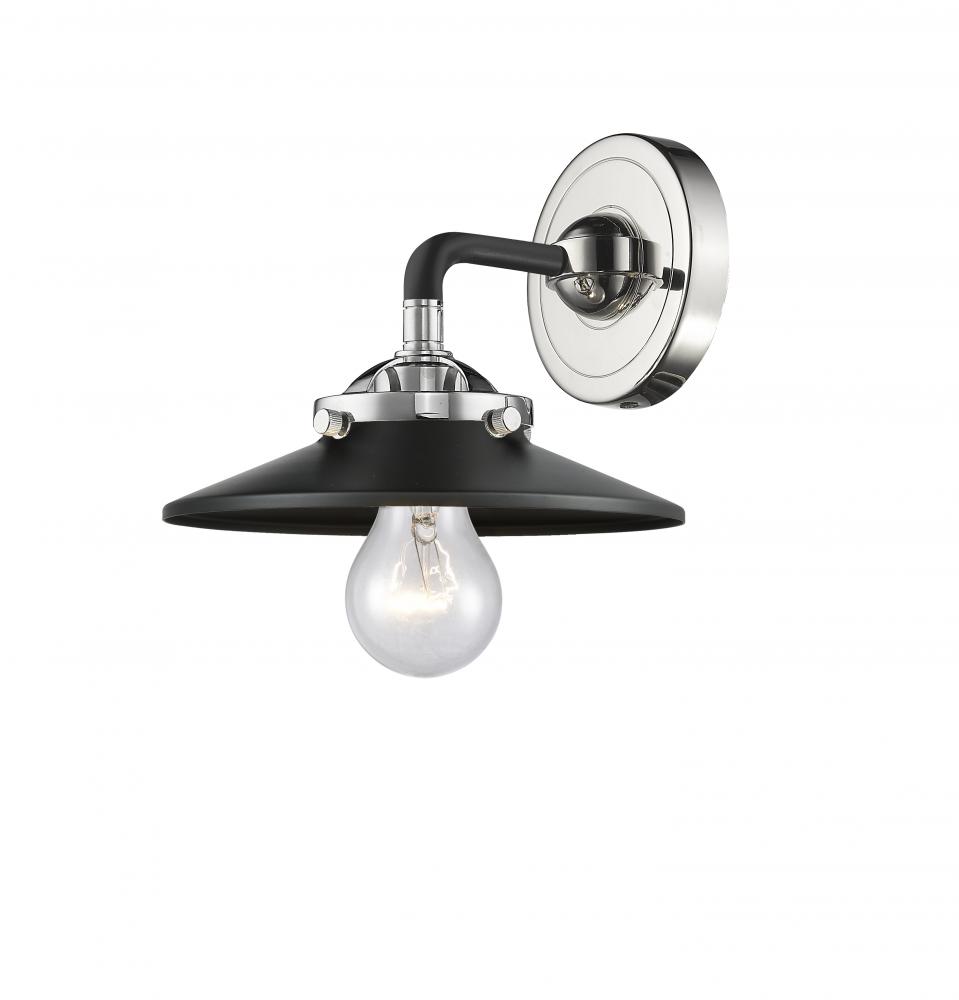 Railroad - 1 Light - 8 inch - Black Polished Nickel - Sconce