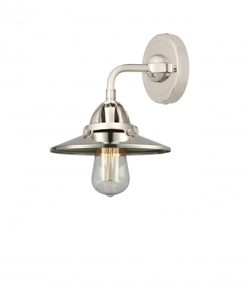 Railroad - 1 Light - 8 inch - Polished Nickel - Sconce