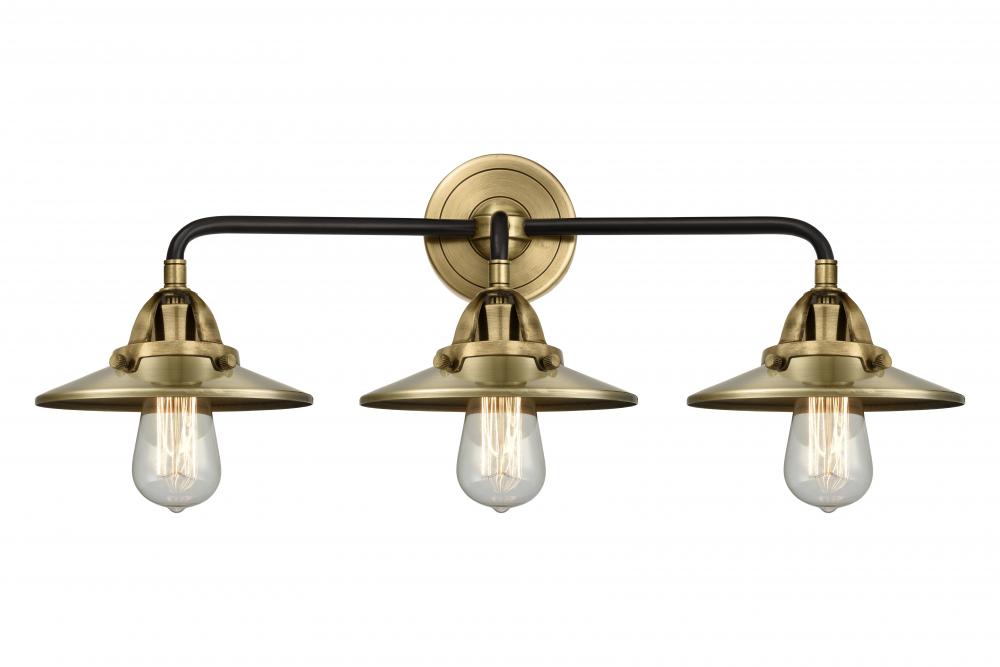 Railroad - 3 Light - 26 inch - Black Antique Brass - Bath Vanity Light