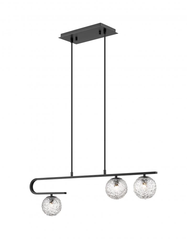 Barrington - 3 Light - 32 inch - Matte Black - Cord hung - Island Light