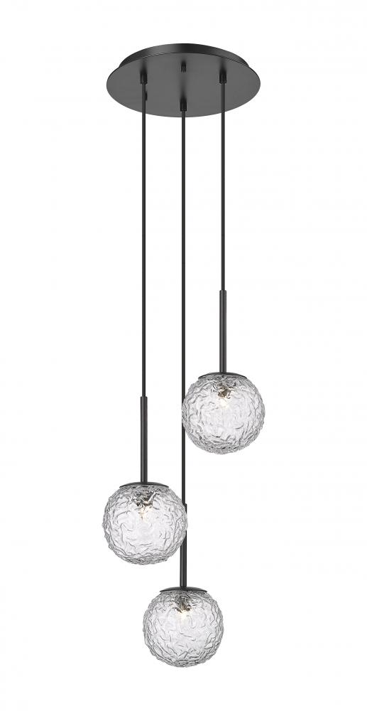 Barrington - 3 Light - 12 inch - Matte Black - Cord hung - Mini Pendant