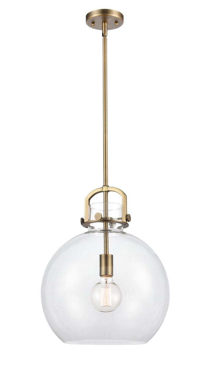 Newton Sphere - 1 Light - 14 inch - Brushed Brass - Cord hung - Pendant