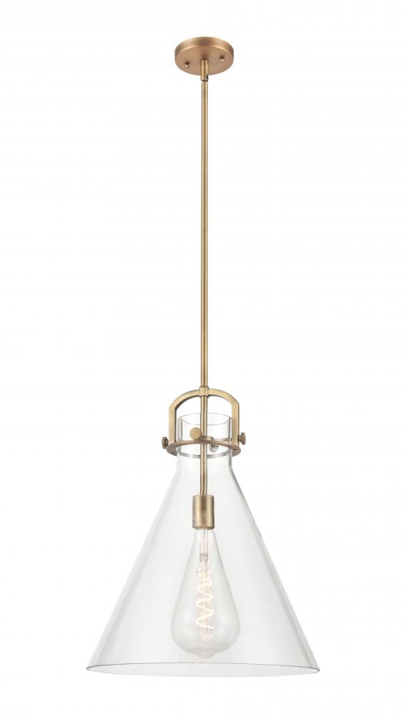 Newton Cone - 1 Light - 16 inch - Brushed Brass - Pendant