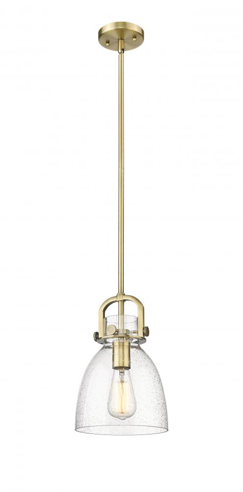 Newton Bell - 1 Light - 8 inch - Brushed Brass - Mini Pendant