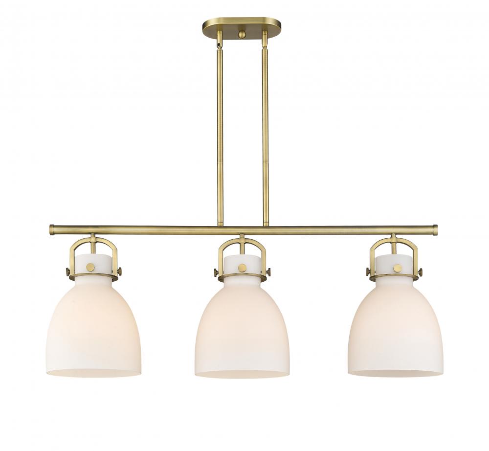 Newton Bell - 3 Light - 42 inch - Brushed Brass - Island Light