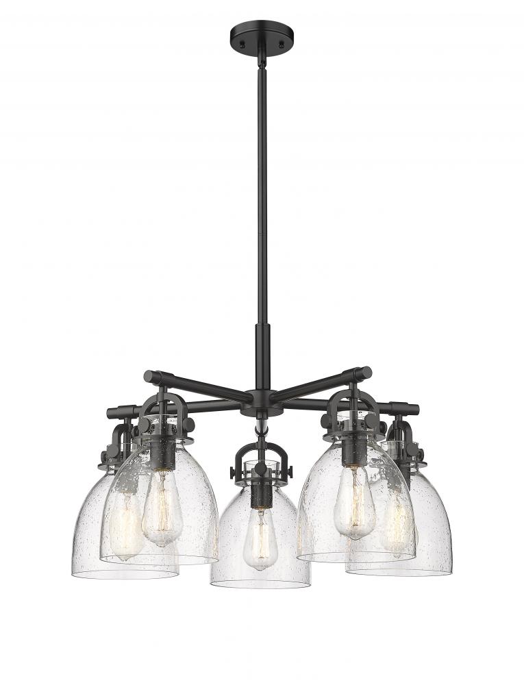 Newton Bell - 5 Light - 26 inch - Matte Black - Chandelier