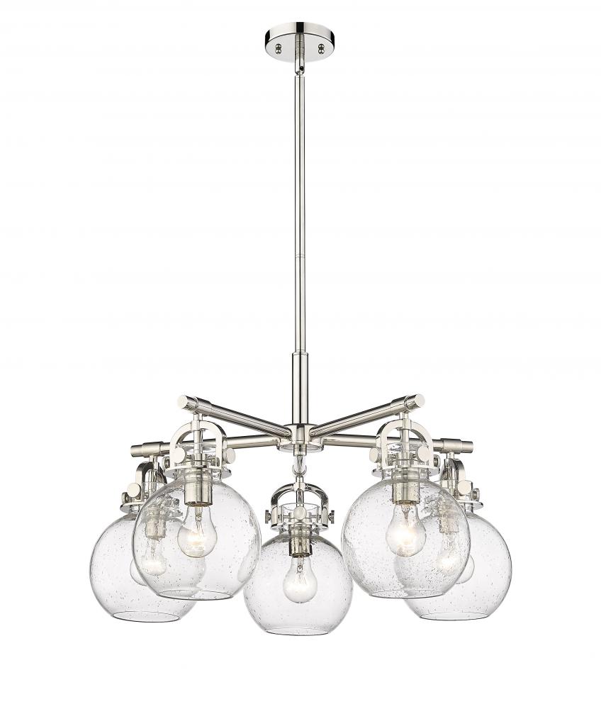 Newton Sphere - 5 Light - 26 inch - Polished Nickel - Chandelier