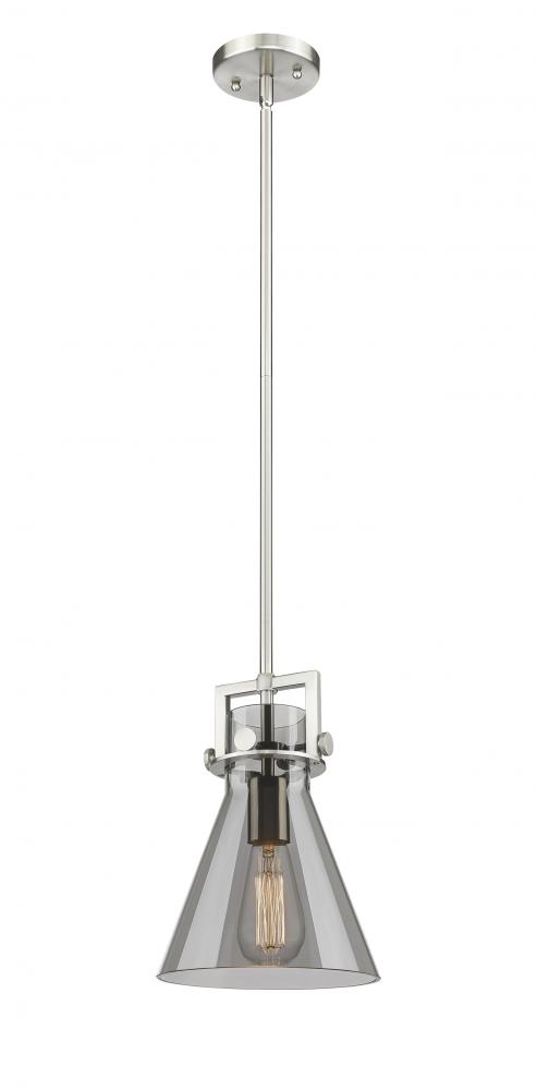 Newton Cone - 1 Light - 8 inch - Satin Nickel - Mini Pendant