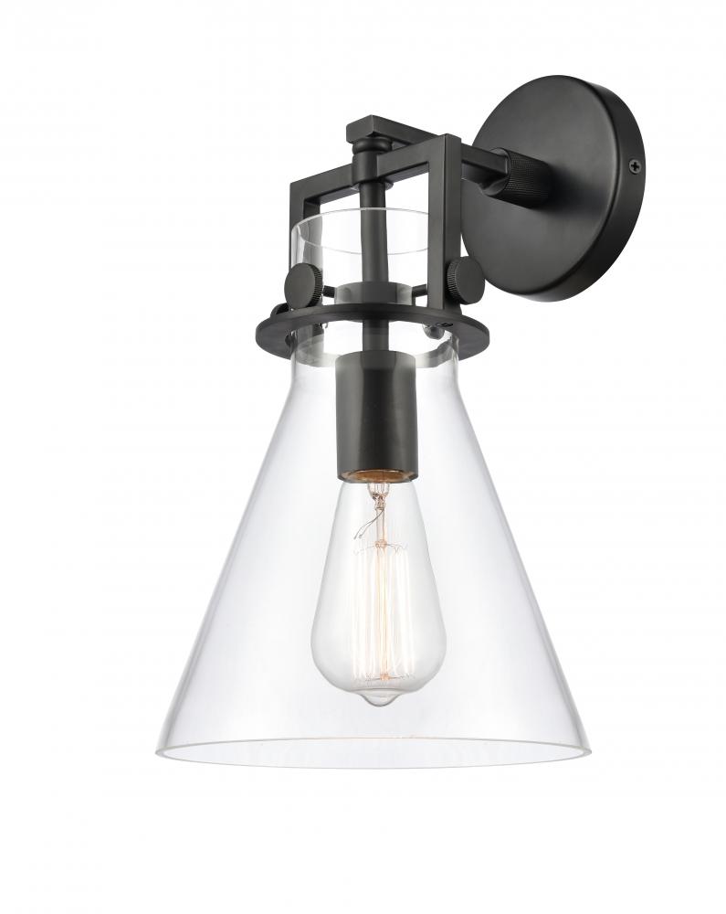 Newton Cone - 1 Light - 8 inch - Matte Black - Sconce