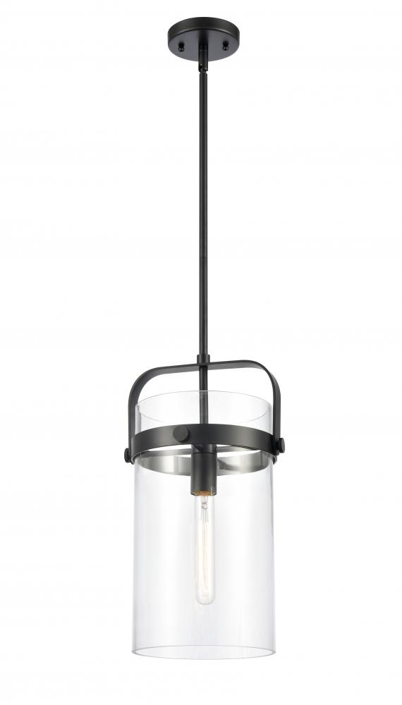 Pilaster - 1 Light - 8 inch Glass - Matte Black - Pendant