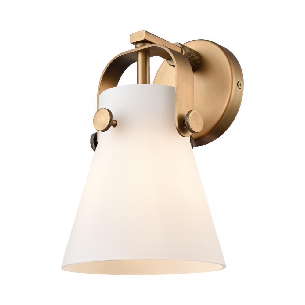 Pilaster II Cone - 1 Light - 7 inch - Brushed Brass - Sconce