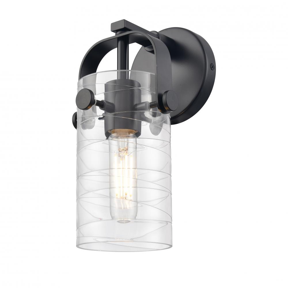 Pilaster II Cylinder - 1 Light - 7 inch Long Glass - Matte Black - Sconce