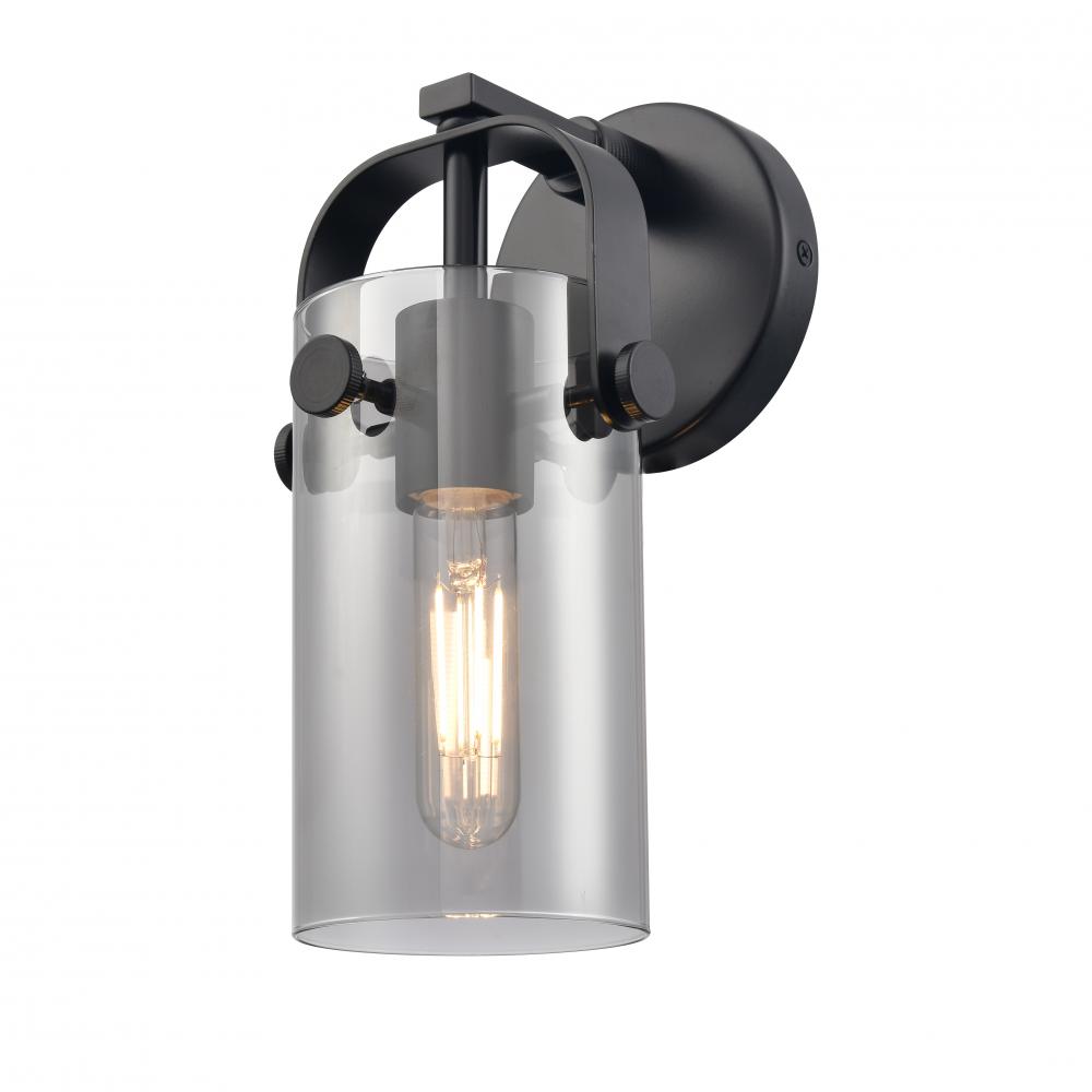 Pilaster II Cylinder - 1 Light - 7 inch Long Glass - Matte Black - Sconce