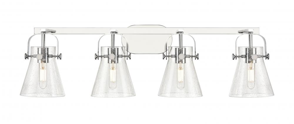 Pilaster II Cone - 4 Light - 37 inch - Polished Chrome - Bath Vanity Light