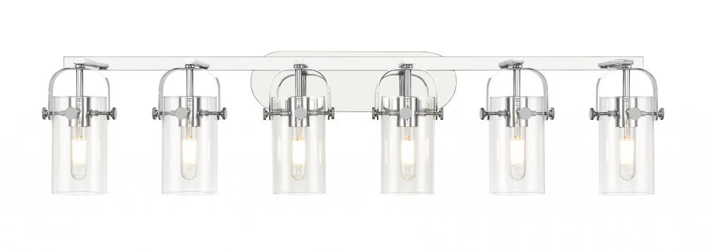 Pilaster II Cylinder - 6 Light - 44 inch - Polished Chrome - Bath Vanity Light