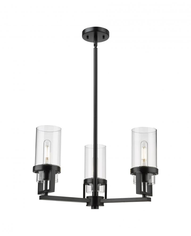 Utopia - 3 Light - 22 inch - Matte Black - Pendant