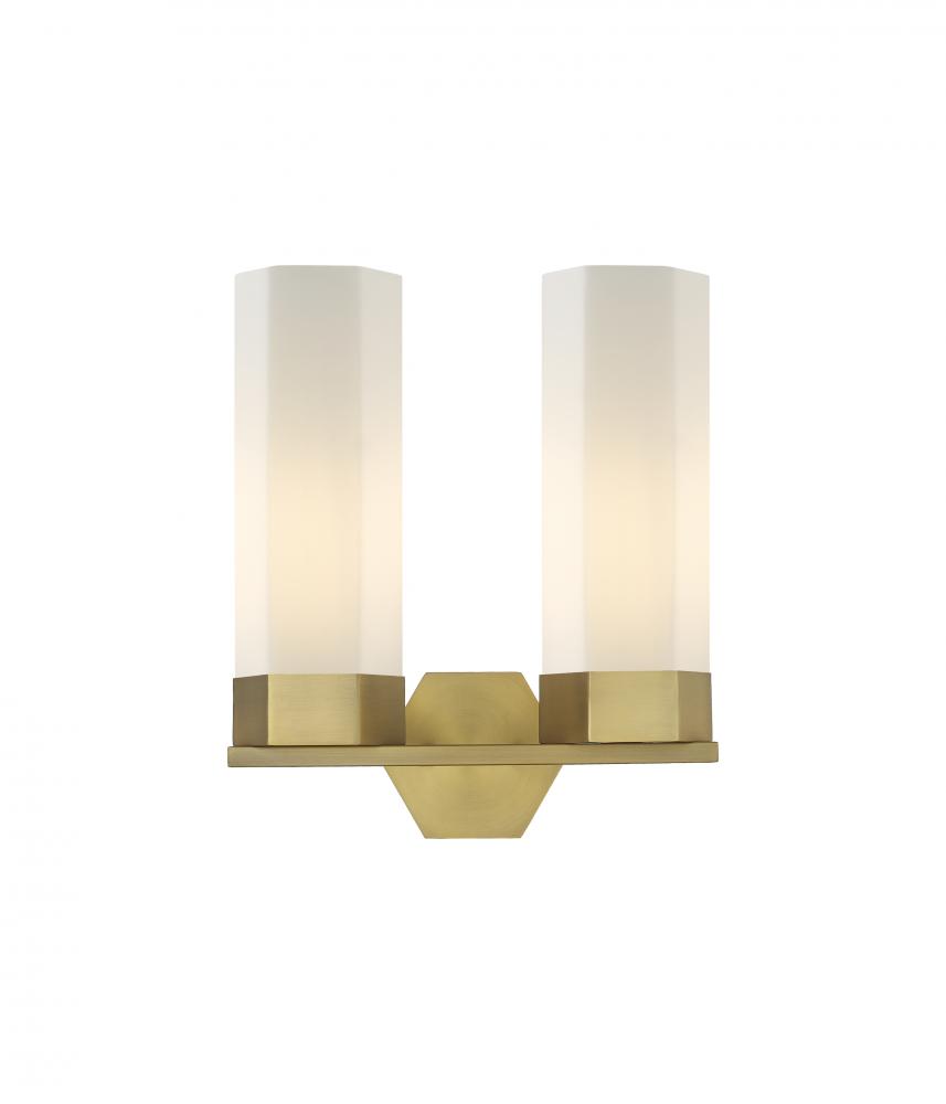 Claverack - 2 Light - 13 inch - Brushed Brass - Bath Vanity Light