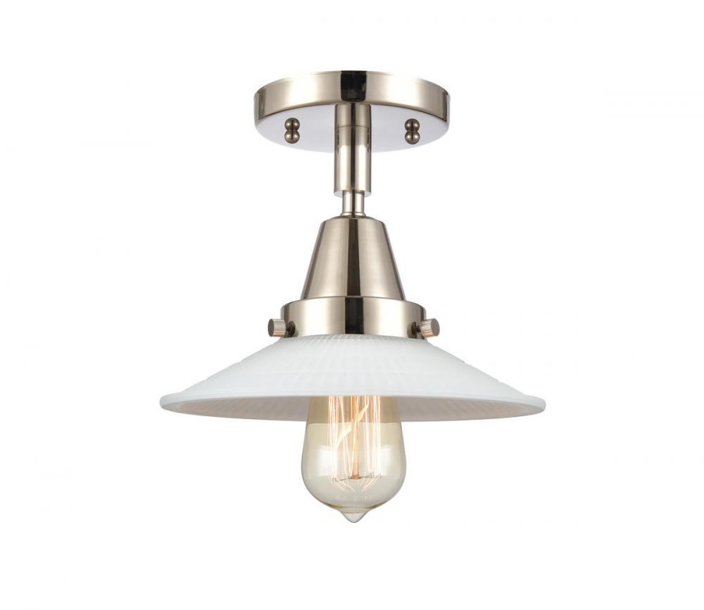 Halophane - 1 Light - 9 inch - Polished Nickel - Flush Mount