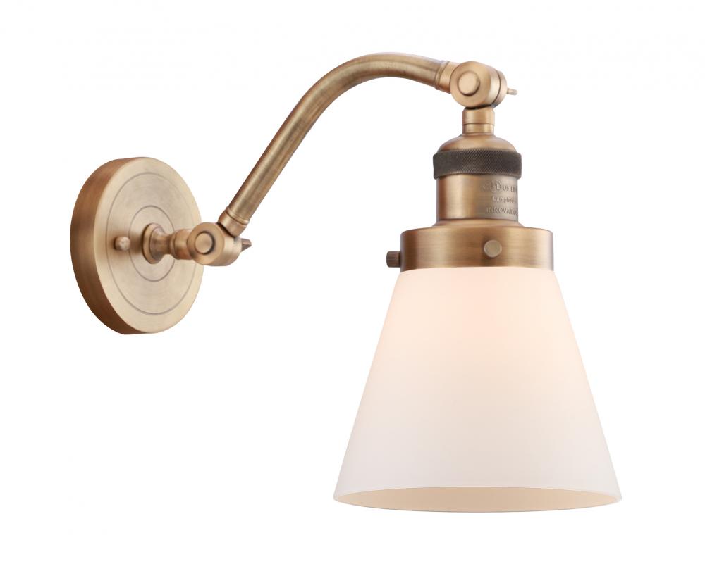 Cone - 1 Light - 7 inch - Brushed Brass - Sconce