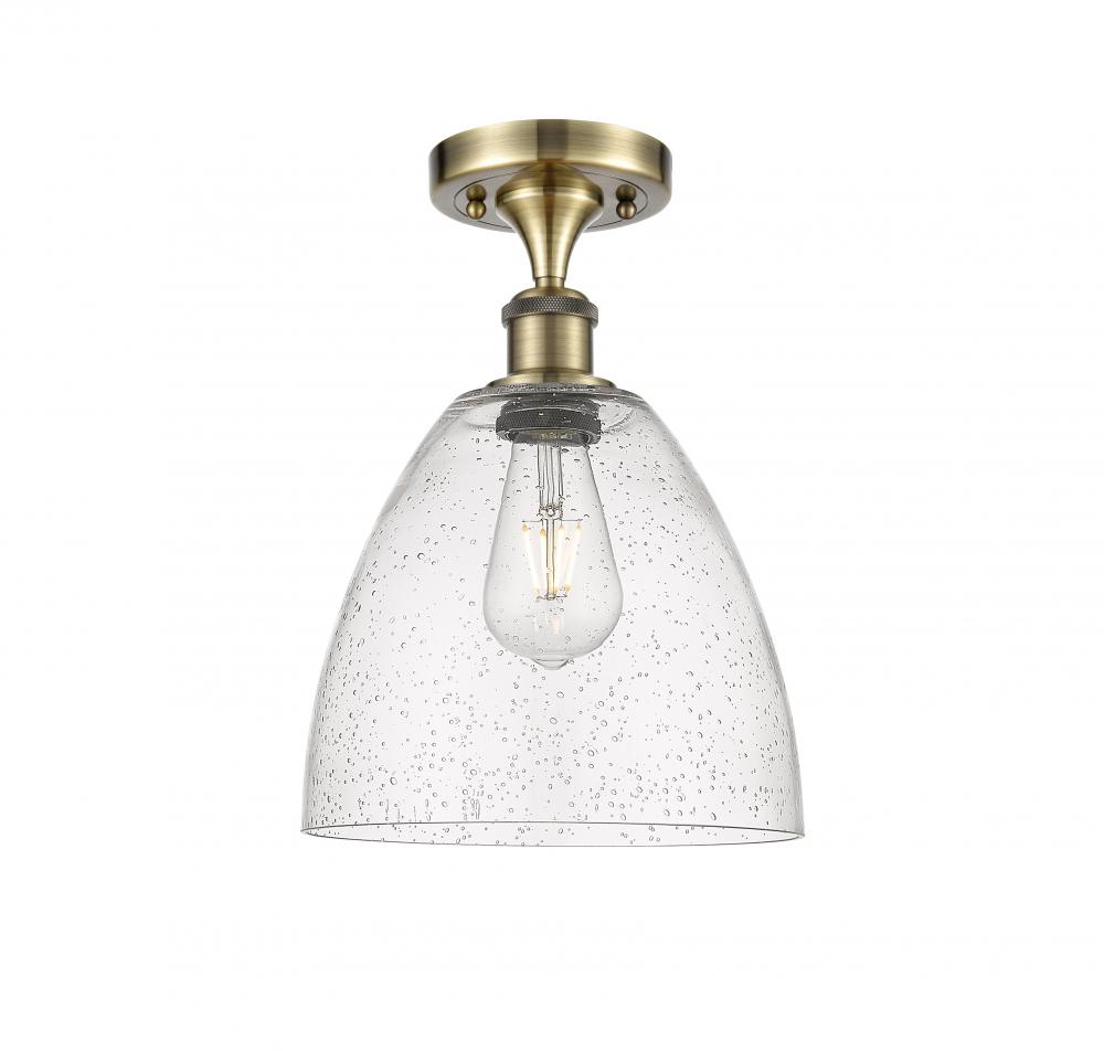 Bristol - 1 Light - 9 inch - Antique Brass - Semi-Flush Mount