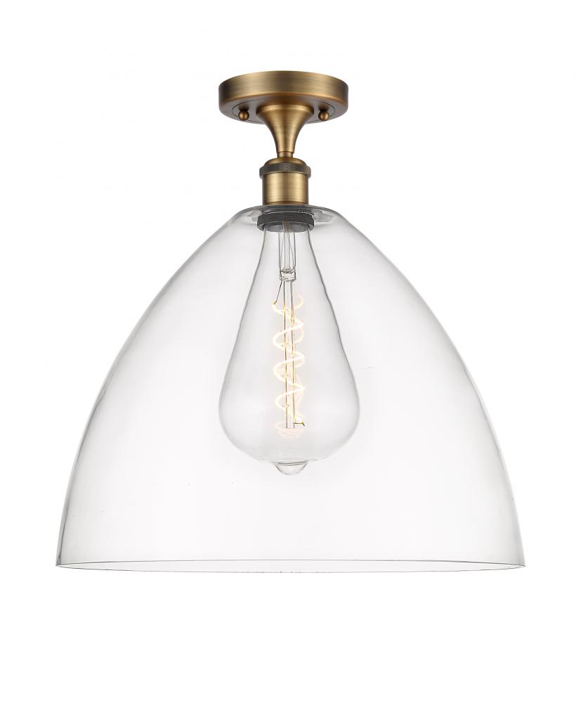 Bristol - 1 Light - 16 inch - Brushed Brass - Semi-Flush Mount