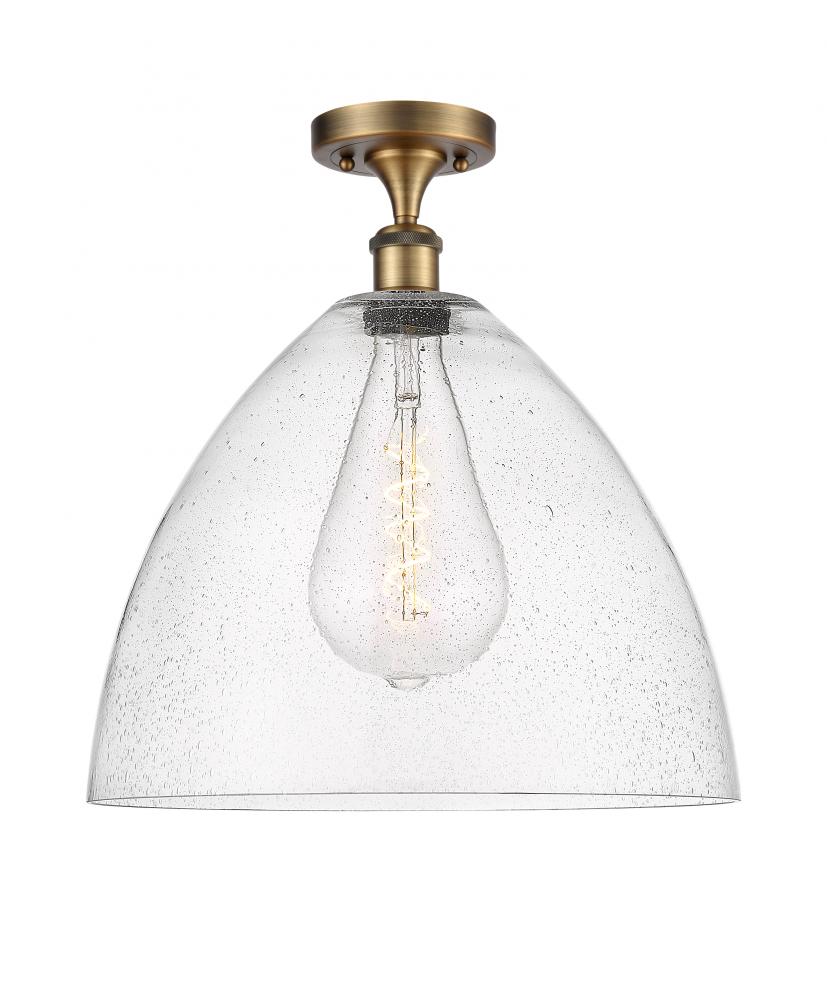 Bristol - 1 Light - 16 inch - Brushed Brass - Semi-Flush Mount