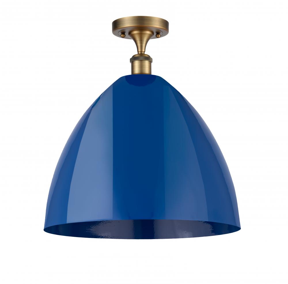 Plymouth - 1 Light - 16 inch - Brushed Brass - Semi-Flush Mount