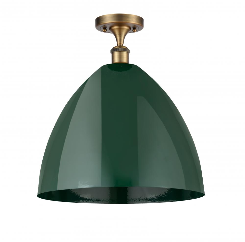 Plymouth - 1 Light - 16 inch - Brushed Brass - Semi-Flush Mount