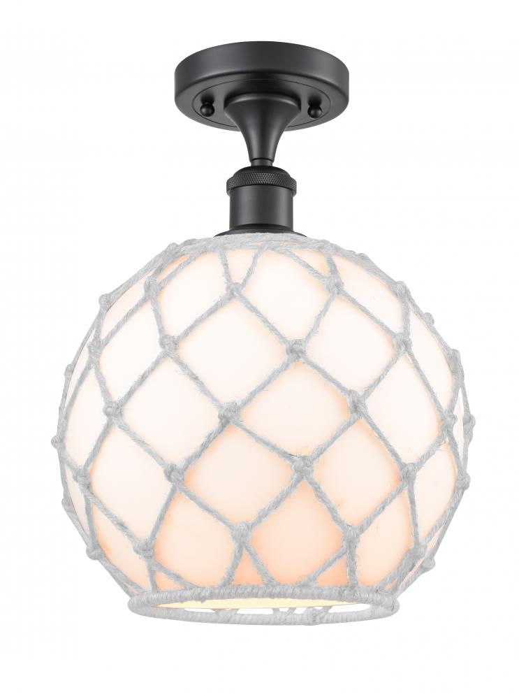 Farmhouse Rope - 1 Light - 10 inch - Matte Black - Semi-Flush Mount