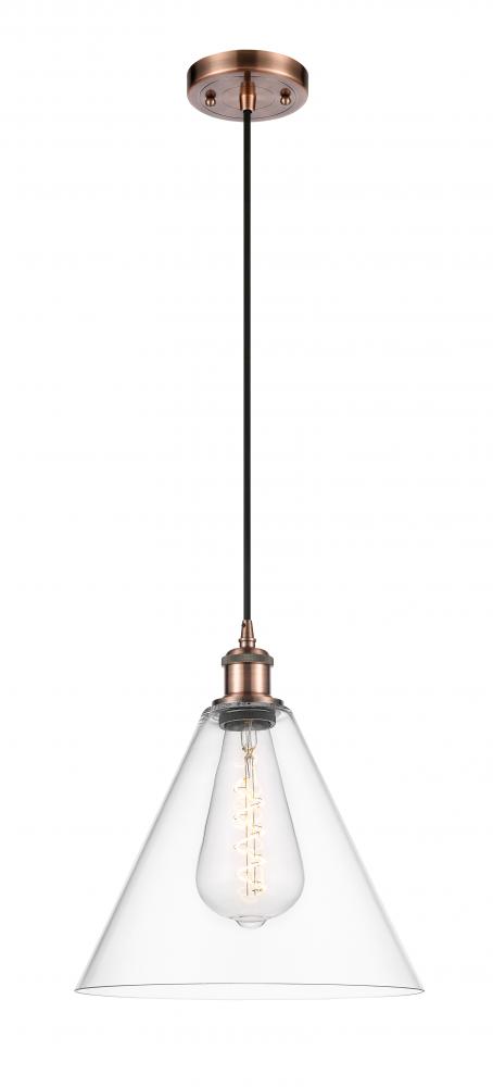 Berkshire - 1 Light - 12 inch - Antique Copper - Cord hung - Mini Pendant