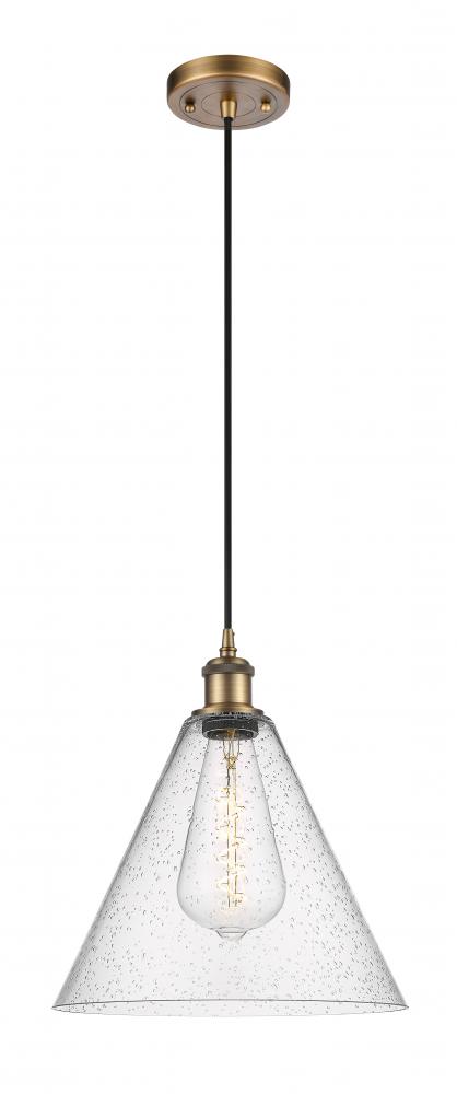 Berkshire - 1 Light - 12 inch - Brushed Brass - Cord hung - Mini Pendant