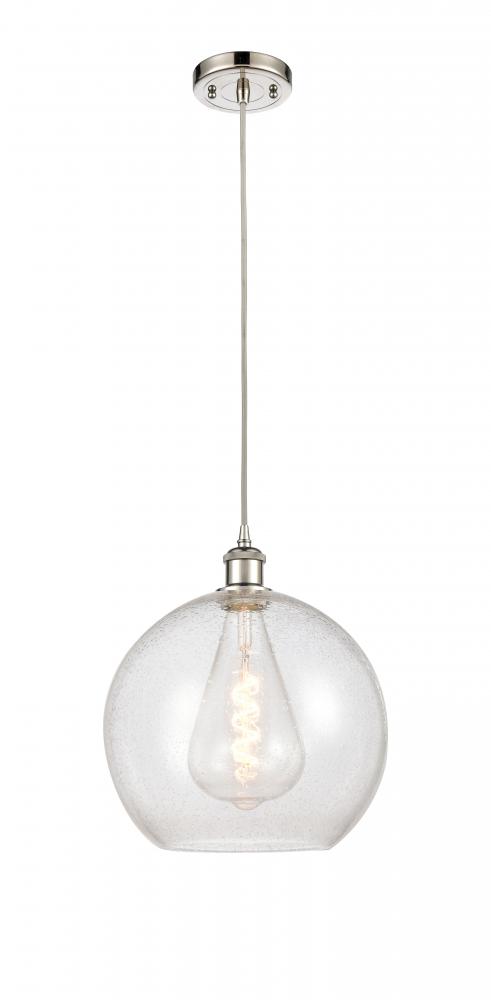 Athens - 1 Light - 12 inch - Polished Nickel - Cord hung - Mini Pendant