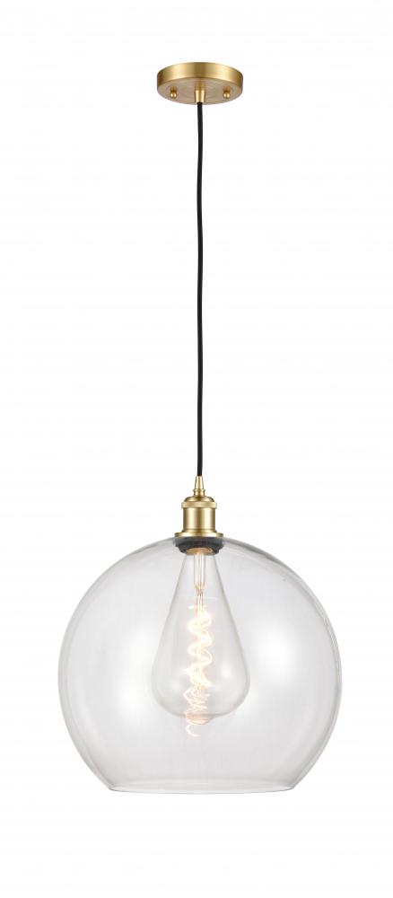 Athens - 1 Light - 14 inch - Satin Gold - Cord hung - Pendant