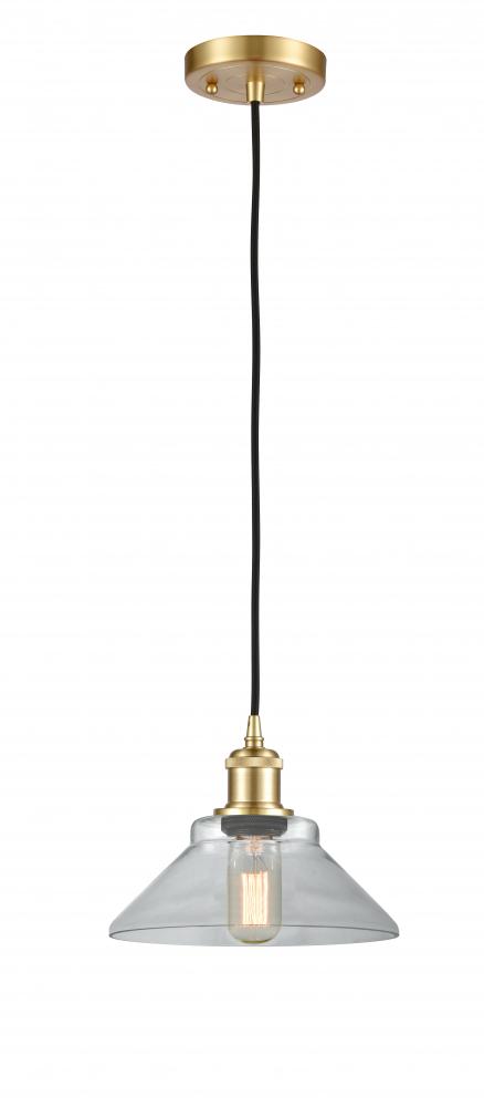 Orwell - 1 Light - 8 inch - Satin Gold - Cord hung - Mini Pendant