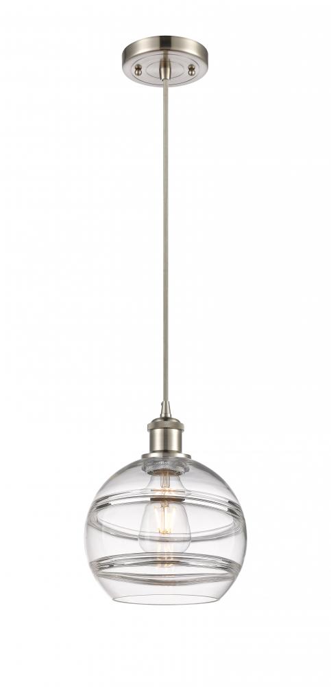 Rochester - 1 Light - 8 inch - Brushed Satin Nickel - Cord hung - Mini Pendant