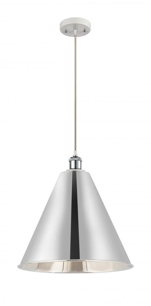 Berkshire - 1 Light - 16 inch - White Polished Chrome - Cord hung - Mini Pendant