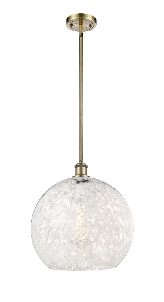 White Mouchette - 1 Light - 14 inch - Antique Brass - Pendant